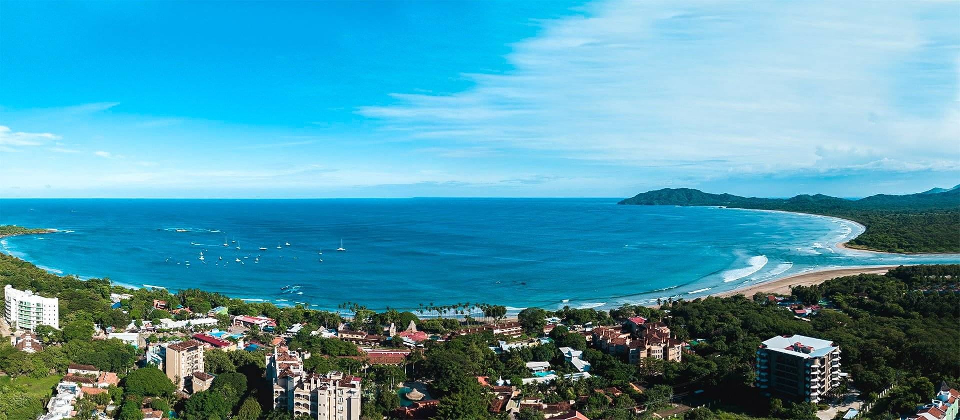 Tamarindo beach aerial panorama