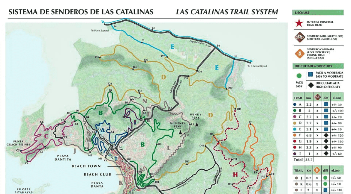 Las Catalinas mountain biking trails Costa Rica